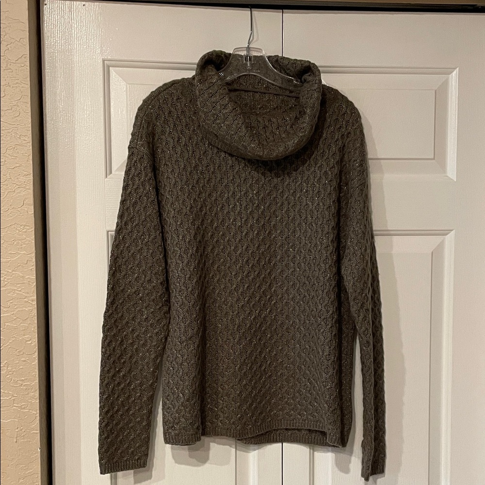 Sonoma Women’s Brown with touch of gold accents Cowl Neck Sweater